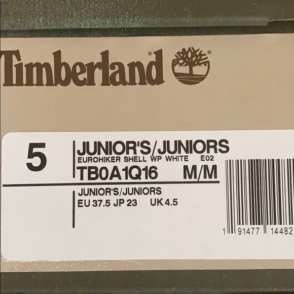 TIMBERLAND JUNIOR SHELL-TOE EURO HIKER BOOTS - Picture 2 of 4